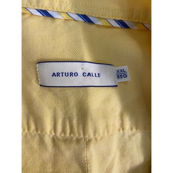 Arturo Calle Yellow Collared Button Down Shirt - Picture 6 of 6